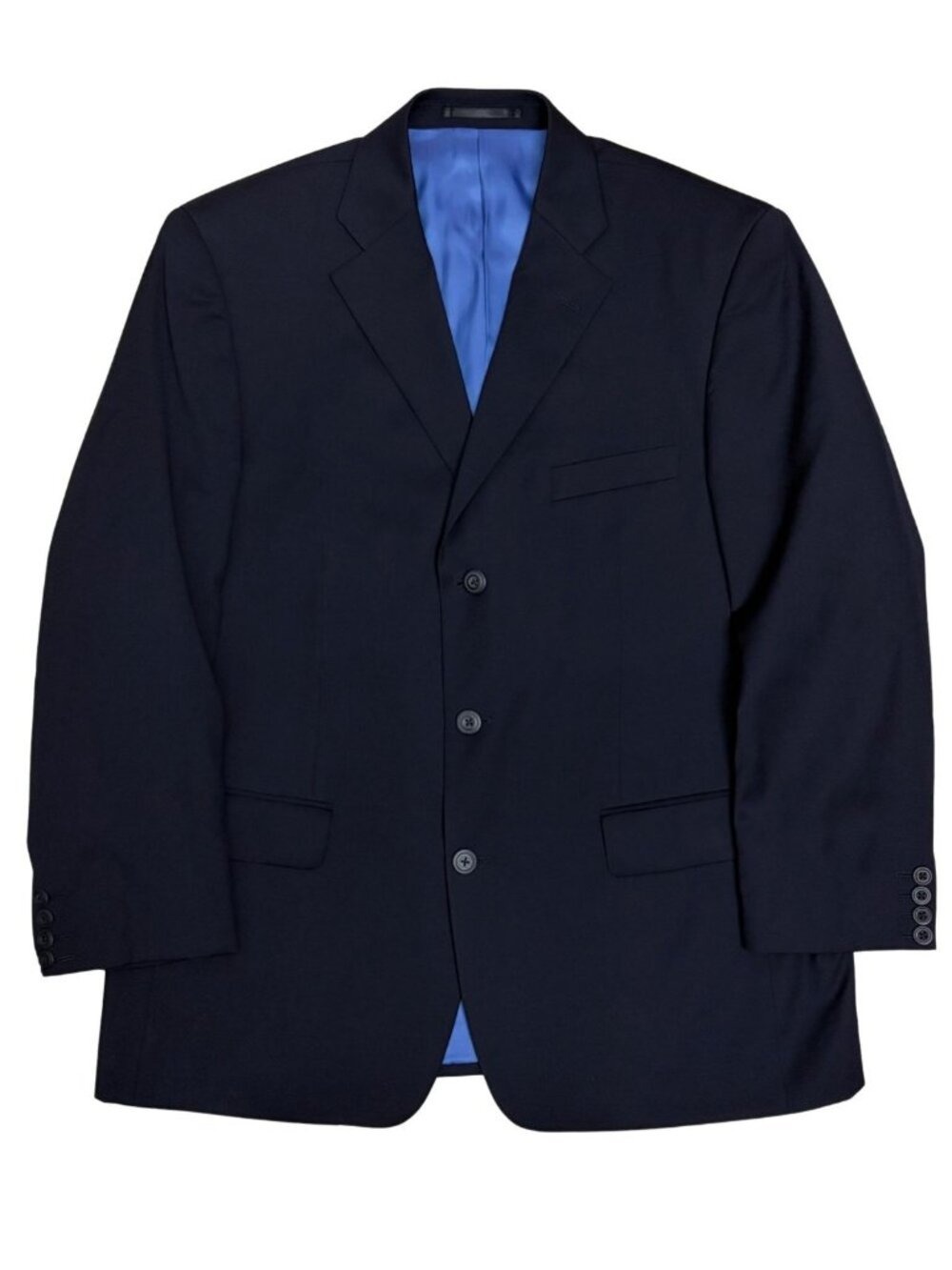 BELLISSIMO Blazer Sport Coat WOOL Blue Business Casual Formal Jacket Mens 42S